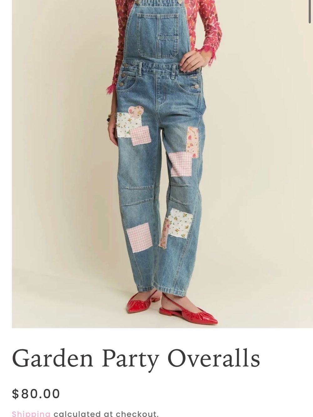 Garden Party Light Blue Denim Patchwork Women's Overalls